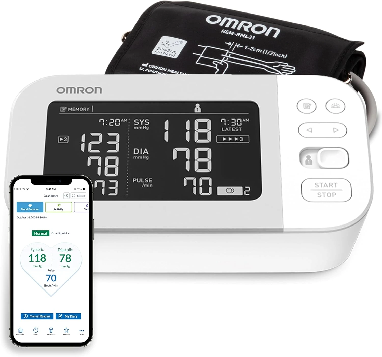 1 OMRON BP5450 BLOOD PRESSURE MONITOR